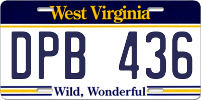 WV license plate DPB436