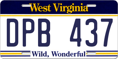 WV license plate DPB437