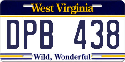WV license plate DPB438