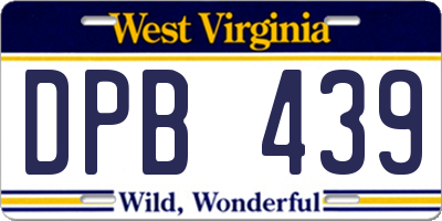 WV license plate DPB439