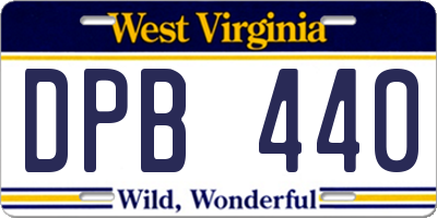 WV license plate DPB440