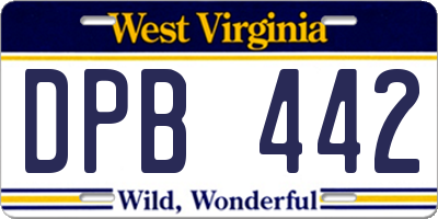 WV license plate DPB442