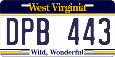 WV license plate DPB443
