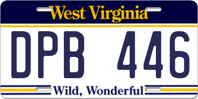 WV license plate DPB446