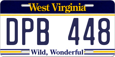 WV license plate DPB448