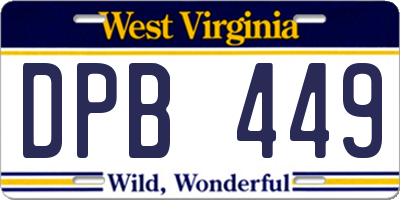 WV license plate DPB449