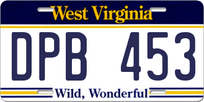 WV license plate DPB453