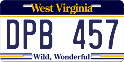 WV license plate DPB457