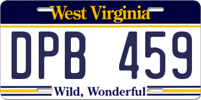 WV license plate DPB459