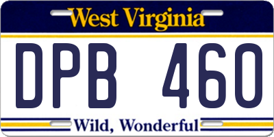 WV license plate DPB460