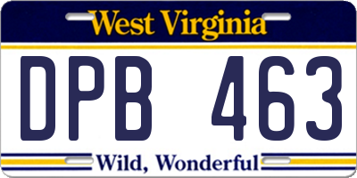 WV license plate DPB463