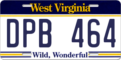 WV license plate DPB464