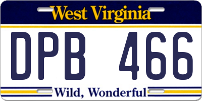 WV license plate DPB466