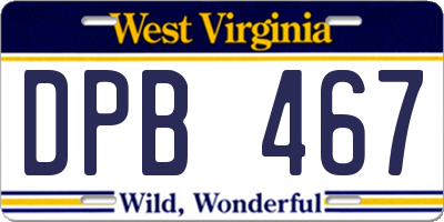 WV license plate DPB467