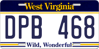 WV license plate DPB468