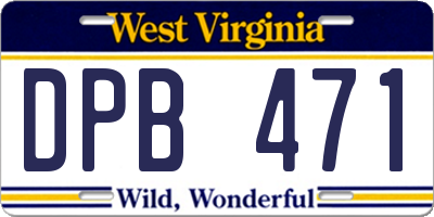 WV license plate DPB471