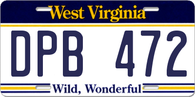 WV license plate DPB472