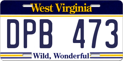 WV license plate DPB473