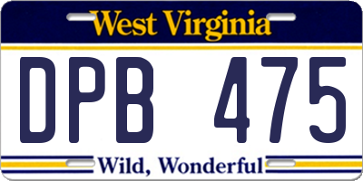 WV license plate DPB475