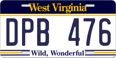 WV license plate DPB476