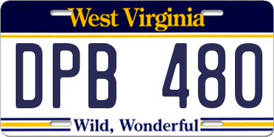 WV license plate DPB480