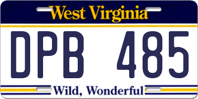 WV license plate DPB485