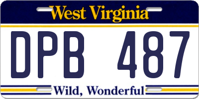 WV license plate DPB487