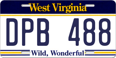 WV license plate DPB488