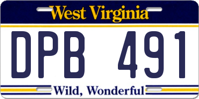 WV license plate DPB491