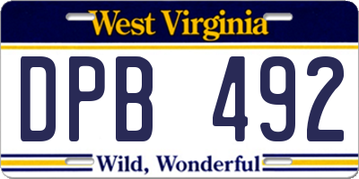 WV license plate DPB492