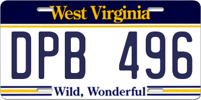 WV license plate DPB496