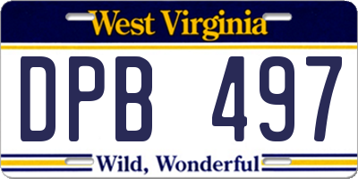 WV license plate DPB497
