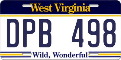 WV license plate DPB498