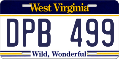 WV license plate DPB499