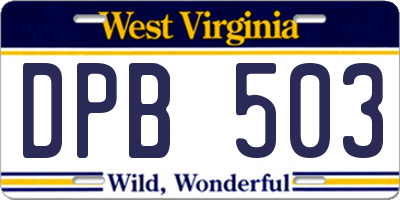 WV license plate DPB503