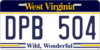 WV license plate DPB504