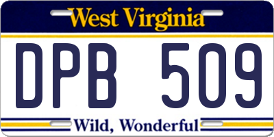 WV license plate DPB509