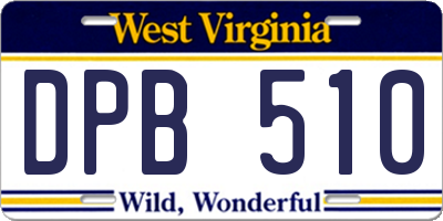 WV license plate DPB510