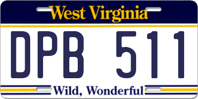 WV license plate DPB511
