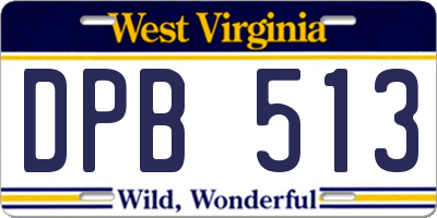 WV license plate DPB513