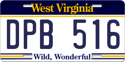 WV license plate DPB516