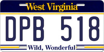 WV license plate DPB518