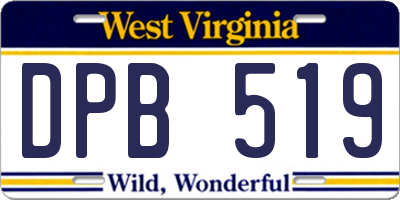 WV license plate DPB519