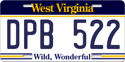WV license plate DPB522