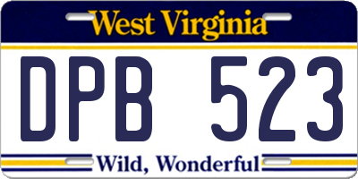 WV license plate DPB523