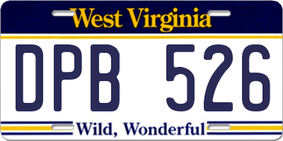 WV license plate DPB526