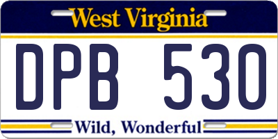 WV license plate DPB530