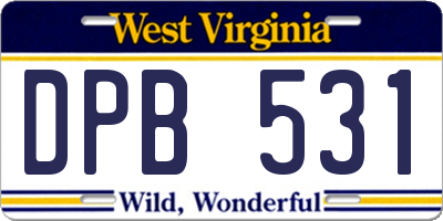 WV license plate DPB531