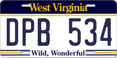 WV license plate DPB534