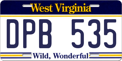 WV license plate DPB535